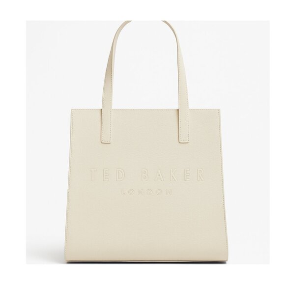 Ted Baker Logo The ICON Tote Handbag Off White Medium - Picture 1 of 10